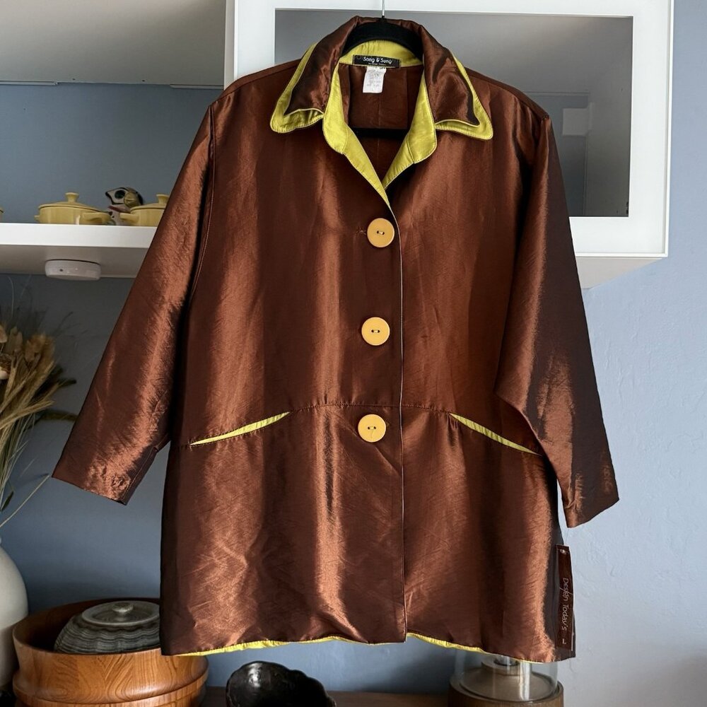 Design Today’s Song & Sung Wire Collar Jacket Iridescent Lagenlook Art